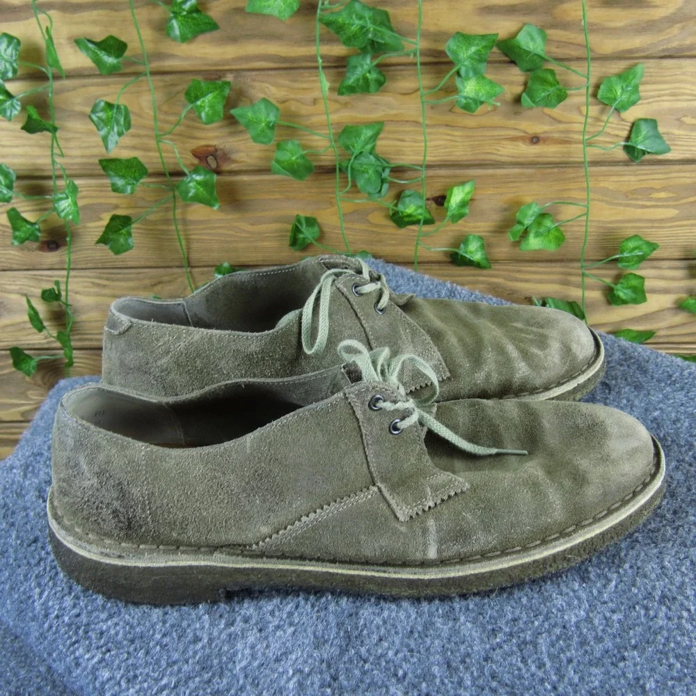 Clarks Originals Men 9.5‎ Brown Suede Lace-Up Casual Shoes Soft Crepe Outsole